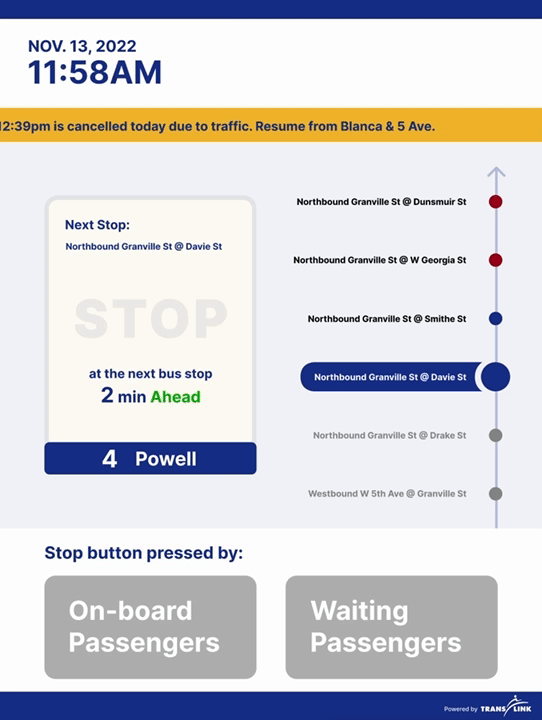 Translink bus stop design mockup - bus drivers